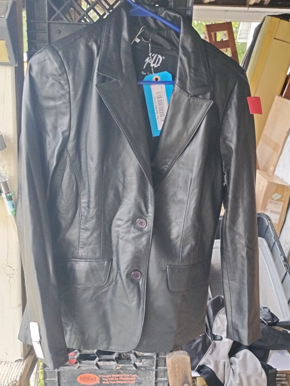 Women’s Black Leather Blazer Jacket